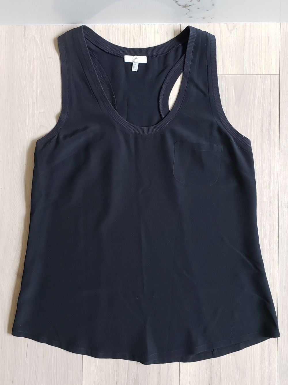 Joie Silk‎ Scoop Neck Black Tank with Pocket